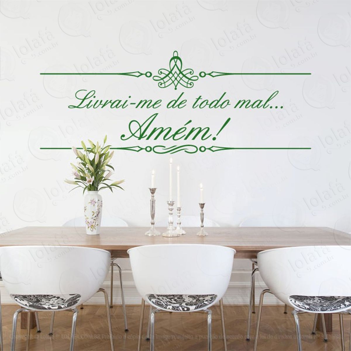 Livrai-Me De Todo Mal Adesivo de Parede Frase Personalizada para Sala, Quarto, Porta e Vidro Mod:130