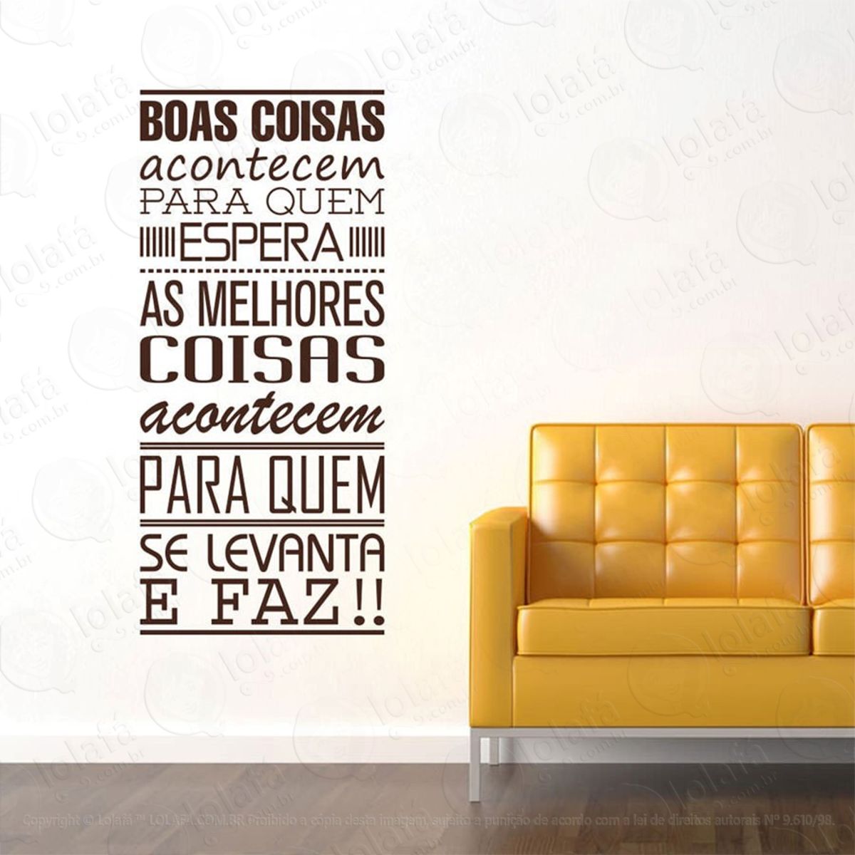 Boas Coisas Acontecem Adesivo de Parede Frase Personalizada para Sala, Quarto, Porta e Vidro Mod:136