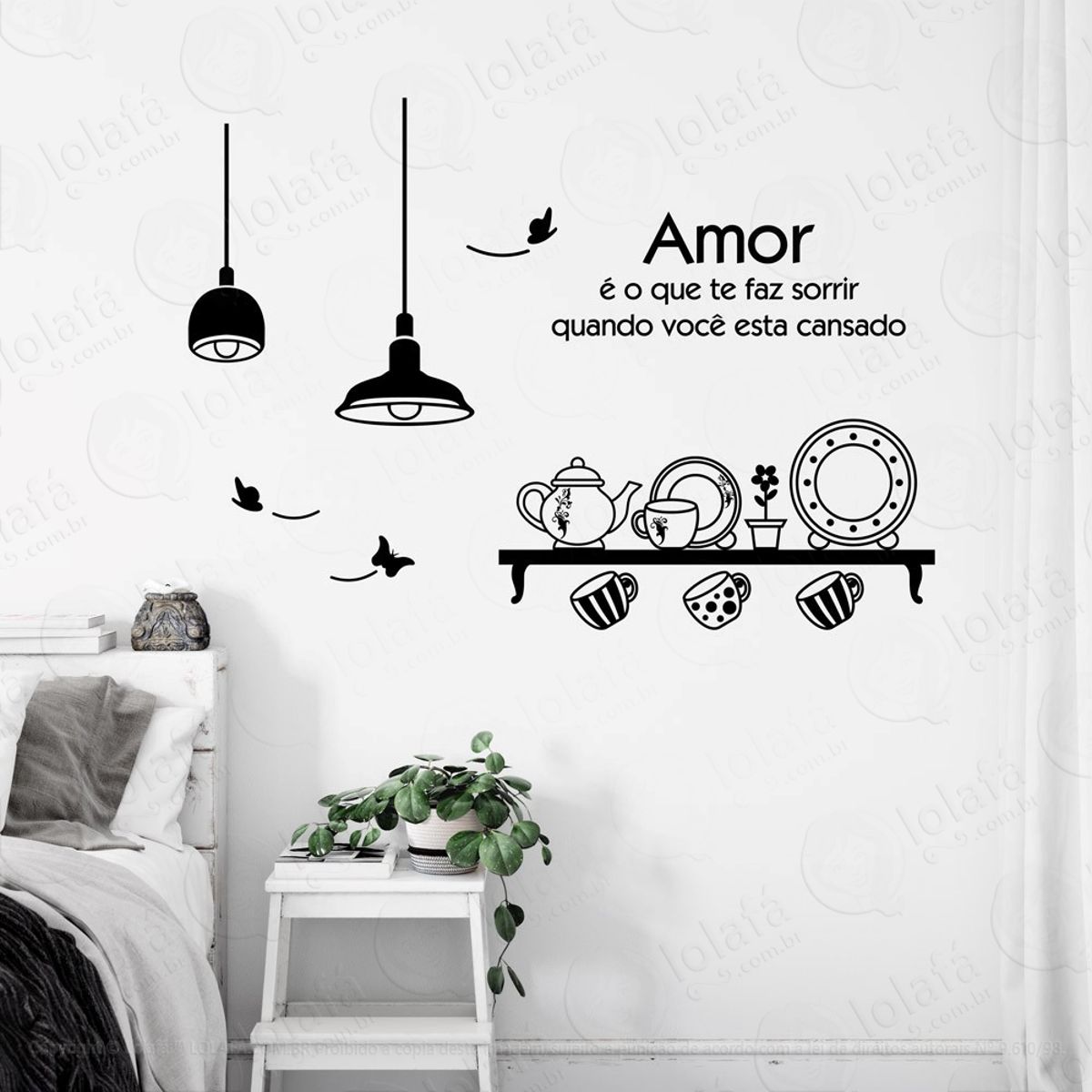 Amor É O Que Adesivo de Parede Frase Personalizada para Sala, Quarto, Porta e Vidro Mod:138