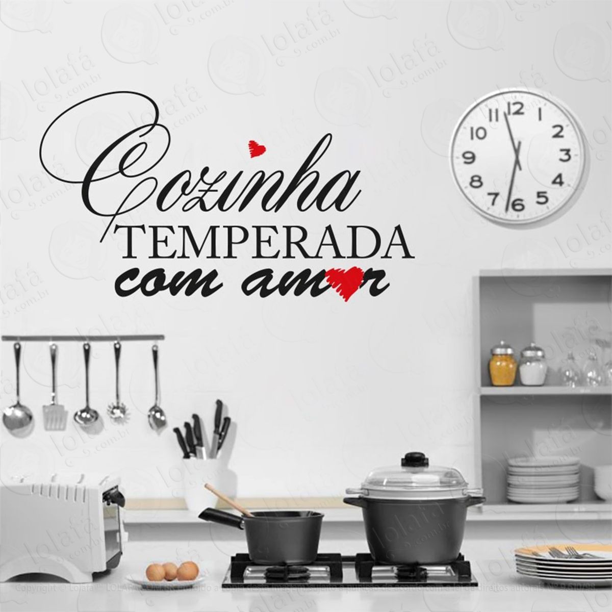Temperada Com Amor Adesivo de Parede Frase Personalizada para Sala, Quarto, Porta e Vidro Mod:142