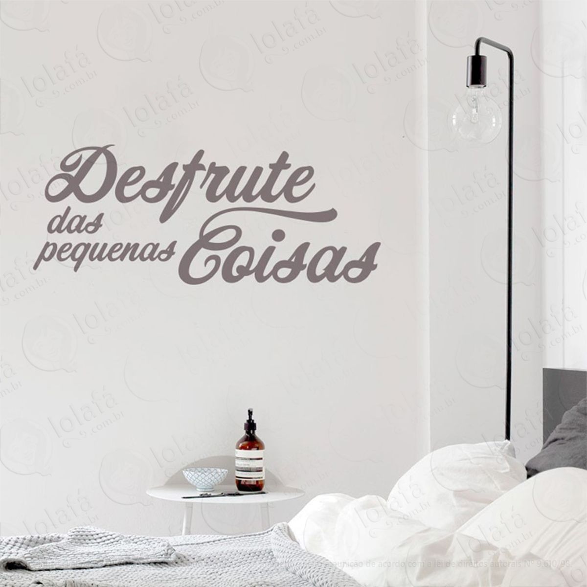 Desfrute Das Adesivo de Parede Frase Personalizada para Sala, Quarto, Porta e Vidro Mod:146