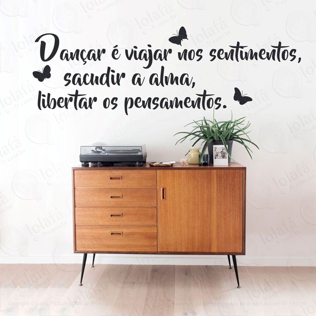 Dançar É Adesivo de Parede Frase Personalizada para Sala, Quarto, Porta e Vidro Mod:151