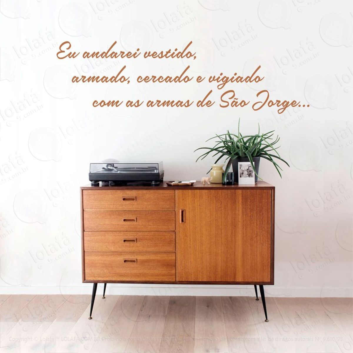 Oração De São Jorge Adesivo de Parede Frase Personalizada para Sala, Quarto, Porta e Vidro Mod:152