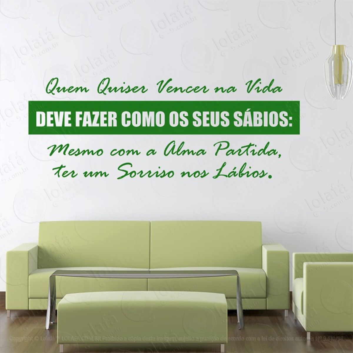 Quem Quiser Vencer Adesivo de Parede Frase Personalizada para Sala, Quarto, Porta e Vidro Mod:168