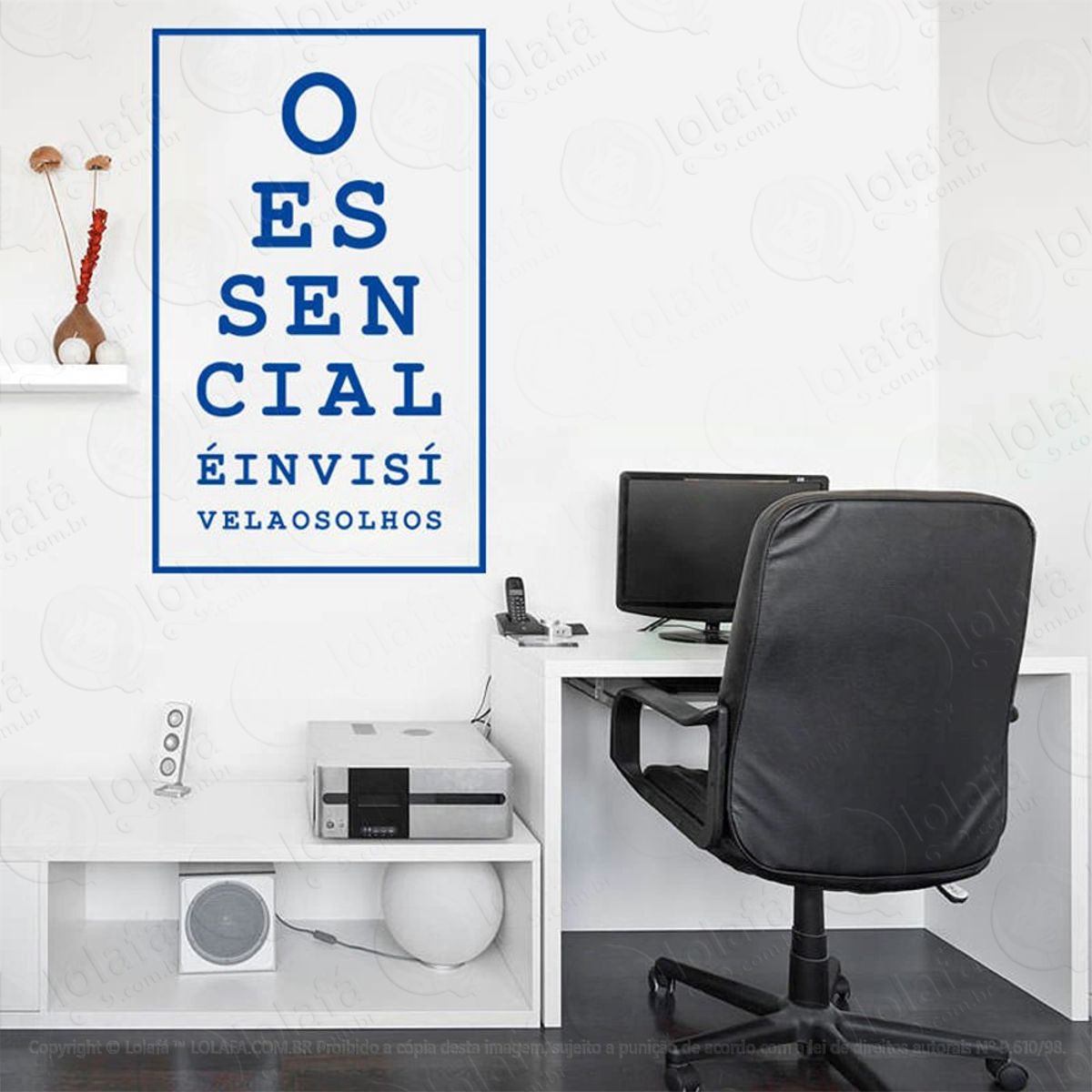 Essencial Adesivo de Parede Frase Personalizada para Sala, Quarto, Porta e Vidro Mod:181