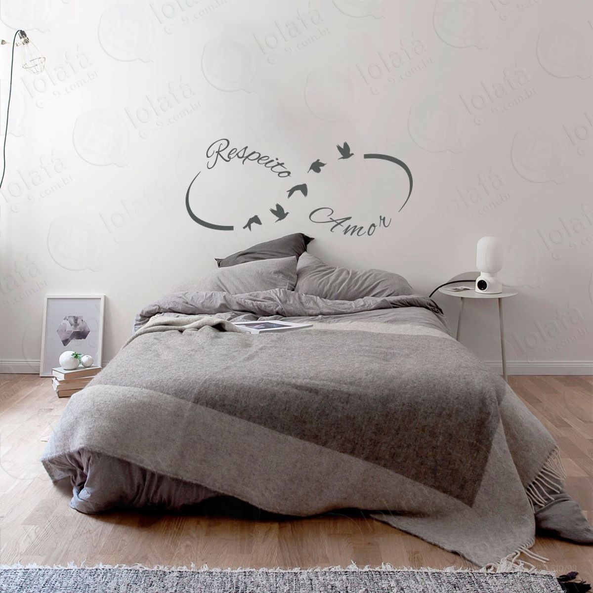Respeito E Amor Adesivo de Parede Frase Personalizada para Sala, Quarto, Porta e Vidro Mod:196