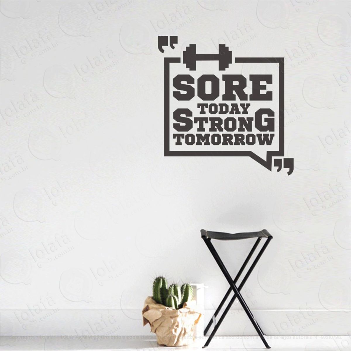 Sore Today Adesivo de Parede Frase Personalizada para Sala, Quarto, Porta e Vidro Mod:200