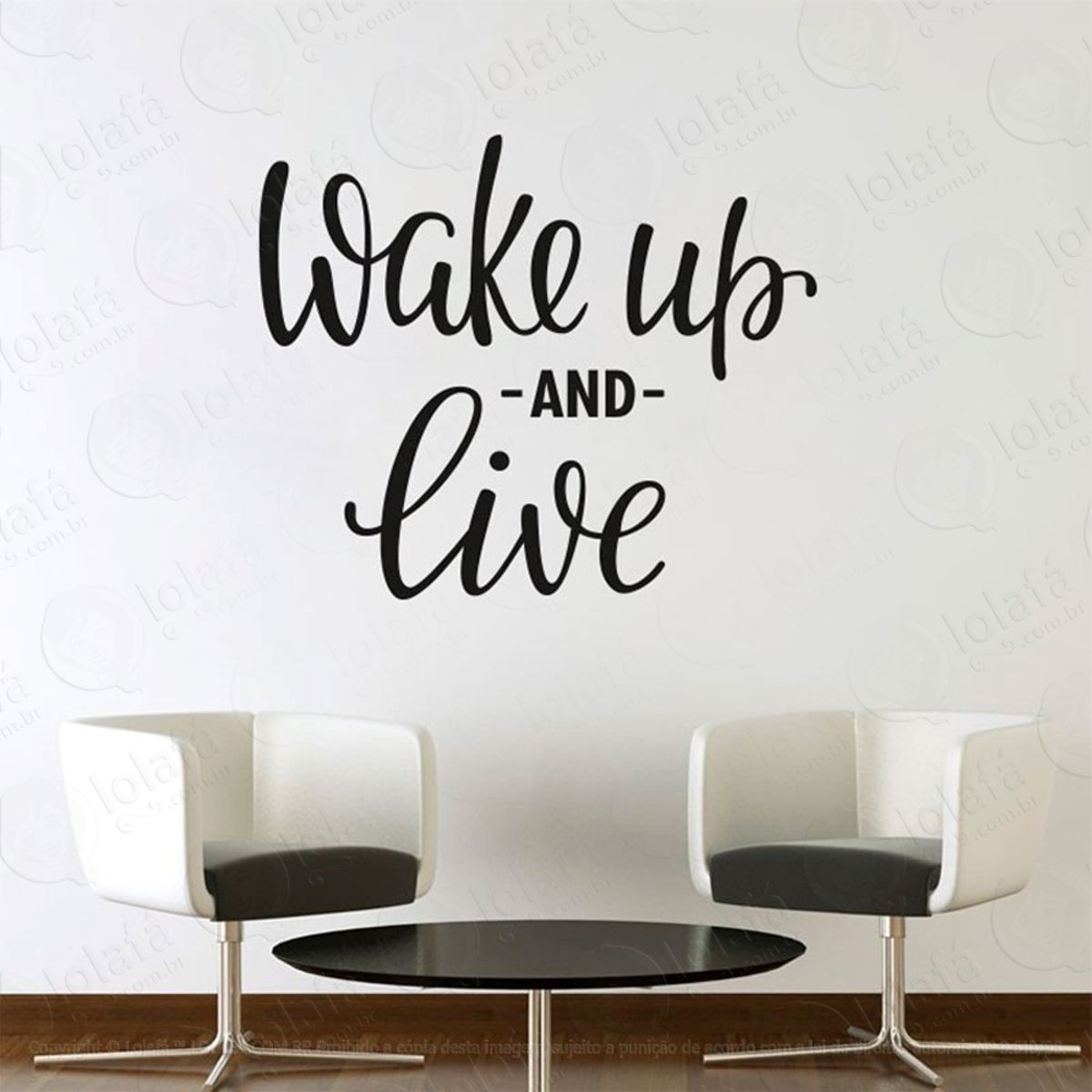 Wake Up And Live Adesivo de Parede Frase Personalizada para Sala, Quarto, Porta e Vidro Mod:208