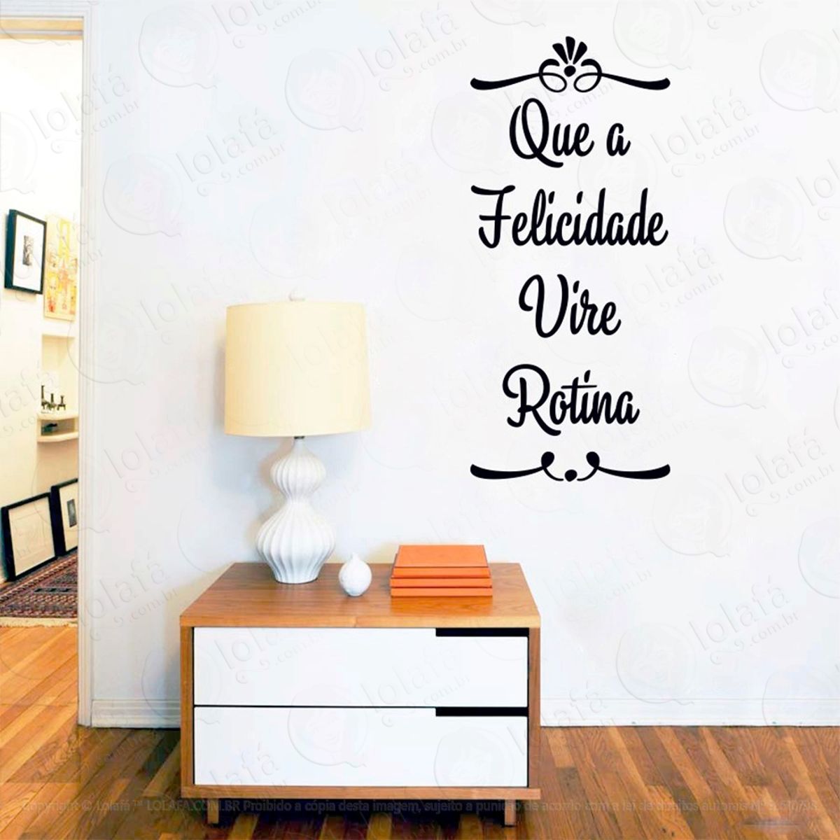 Que A Felicidade Adesivo de Parede Frase Personalizada para Sala, Quarto, Porta e Vidro Mod:219