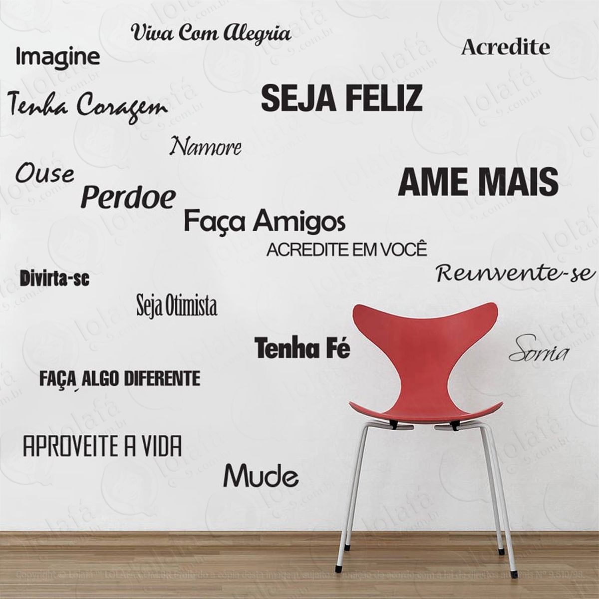 Ame Mais Adesivo de Parede Frase Personalizada para Sala, Quarto, Porta e Vidro Mod:229