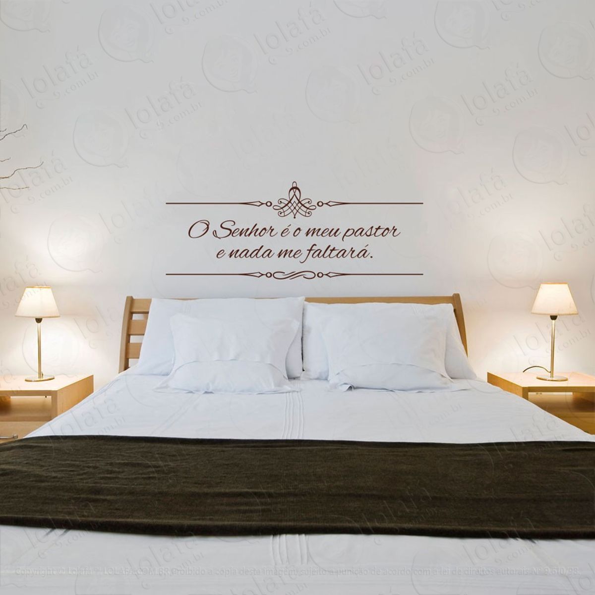 Salmo 23:1 Adesivo de Parede Frase Personalizada para Sala, Quarto, Porta e Vidro Mod:231