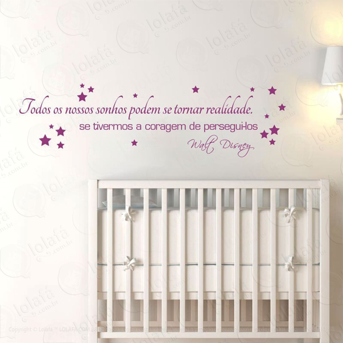 Todos Os Nossos Sonhos Adesivo de Parede Frase Personalizada para Sala, Quarto, Porta e Vidro Mod:238