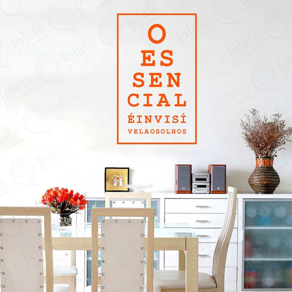 Essencial Adesivo de Parede Frase Personalizada para Sala, Quarto, Porta e Vidro Mod:240