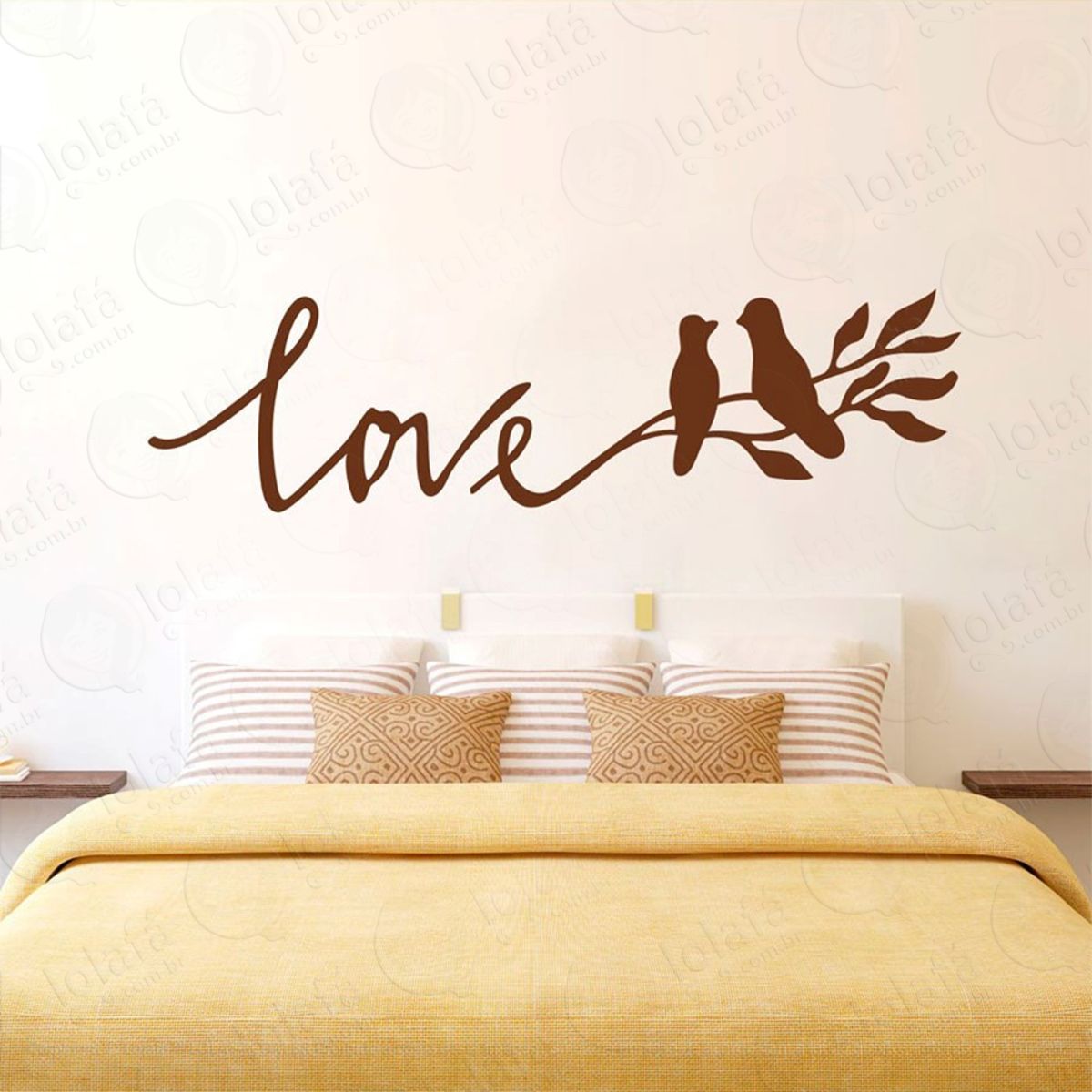 Galho Love Adesivo de Parede Frase Personalizada para Sala, Quarto, Porta e Vidro Mod:250
