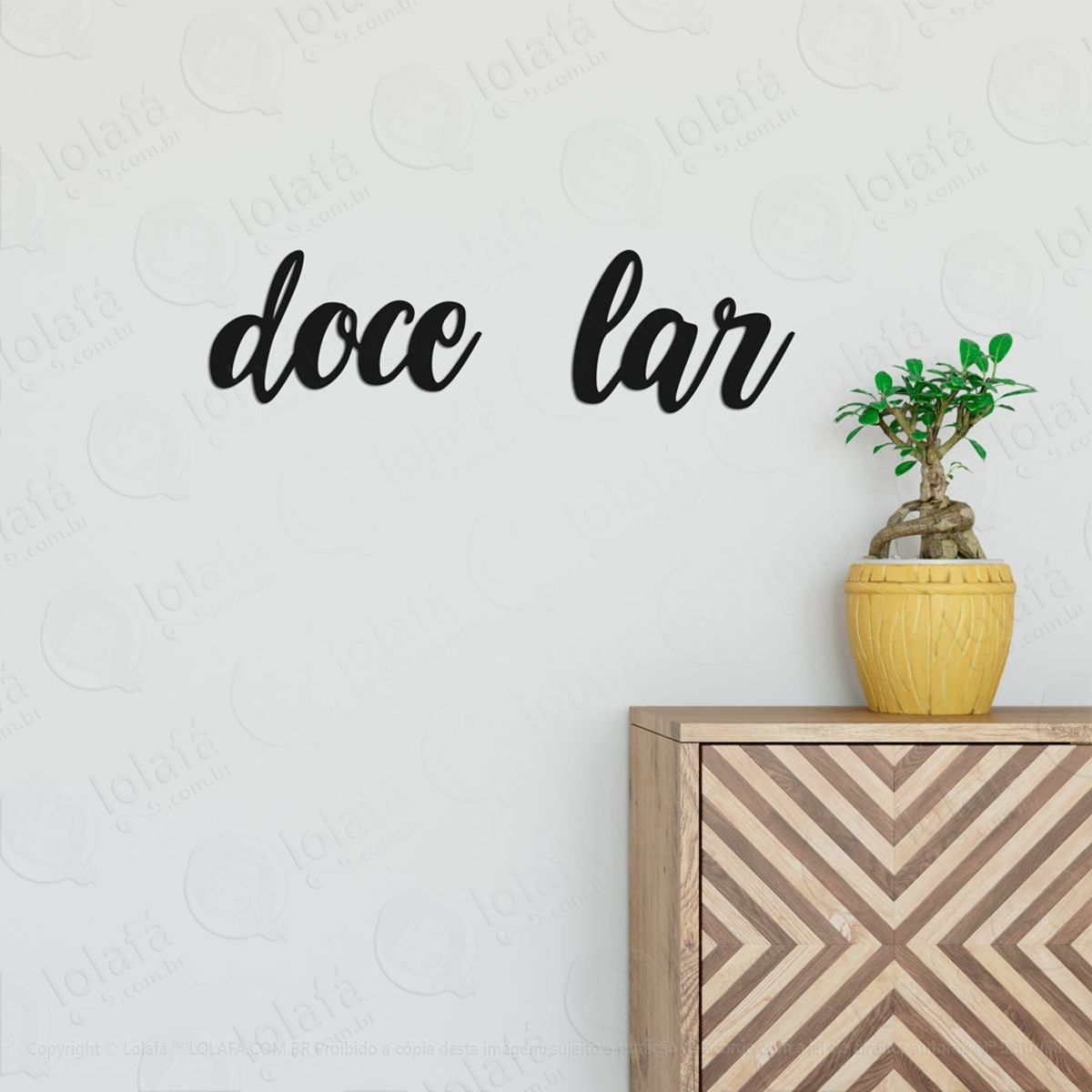 Doce Lar Adesivo de Parede Frase Personalizada para Sala, Quarto, Porta e Vidro Mod:260