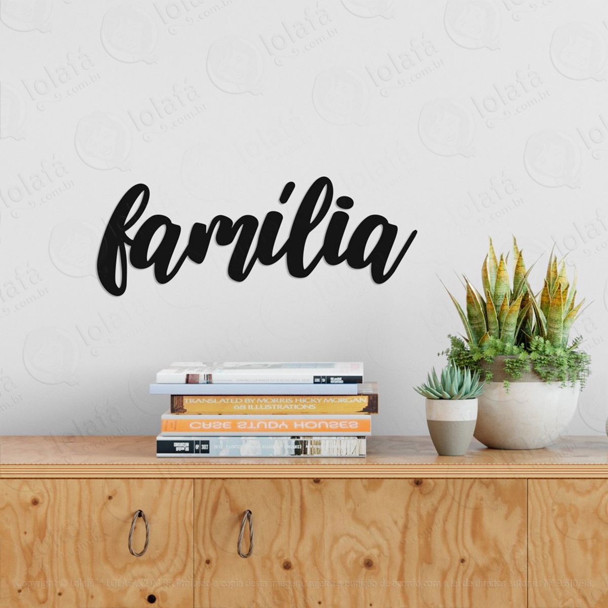 Família Adesivo de Parede Frase Personalizada para Sala, Quarto, Porta e Vidro Mod:262