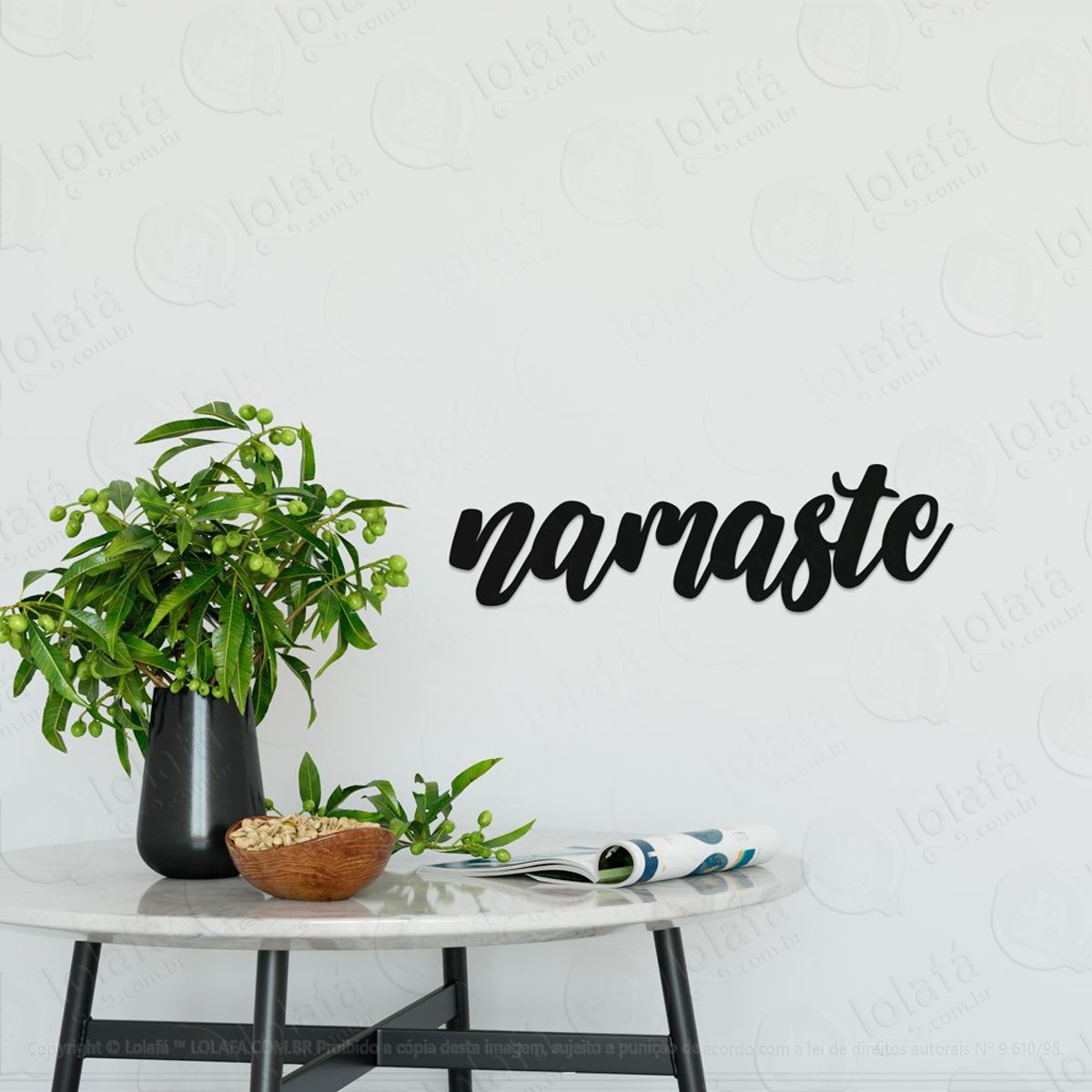 Namaste Adesivo de Parede Frase Personalizada para Sala, Quarto, Porta e Vidro Mod:263