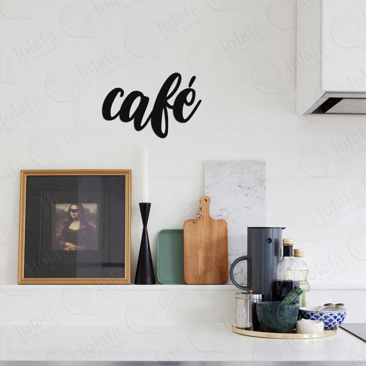 Café Adesivo de Parede Frase Personalizada para Sala, Quarto, Porta e Vidro Mod:266