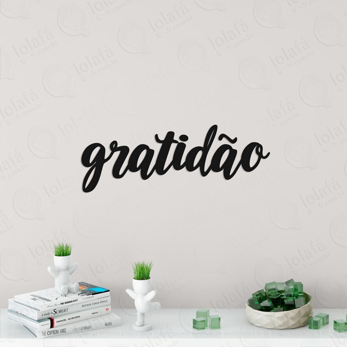Gratidão Adesivo de Parede Frase Personalizada para Sala, Quarto, Porta e Vidro Mod:268
