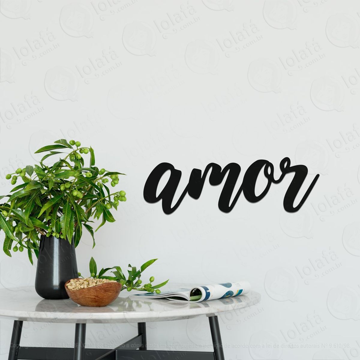 Amor Adesivo de Parede Frase Personalizada para Sala, Quarto, Porta e Vidro Mod:269