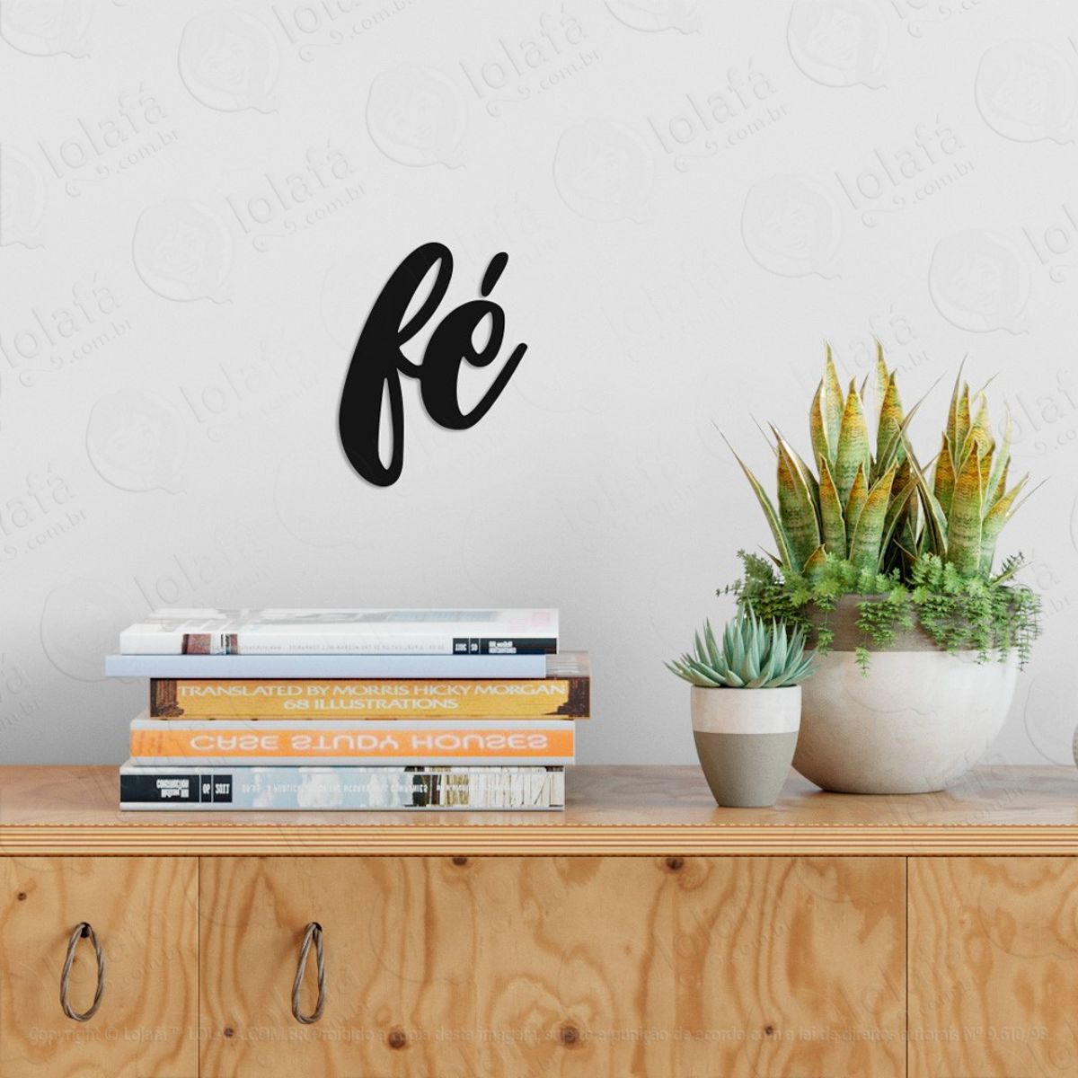 Fé Adesivo de Parede Frase Personalizada para Sala, Quarto, Porta e Vidro Mod:270