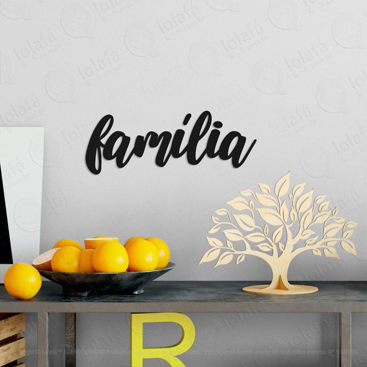 Família Adesivo de Parede Frase Personalizada para Sala, Quarto, Porta e Vidro Mod:277
