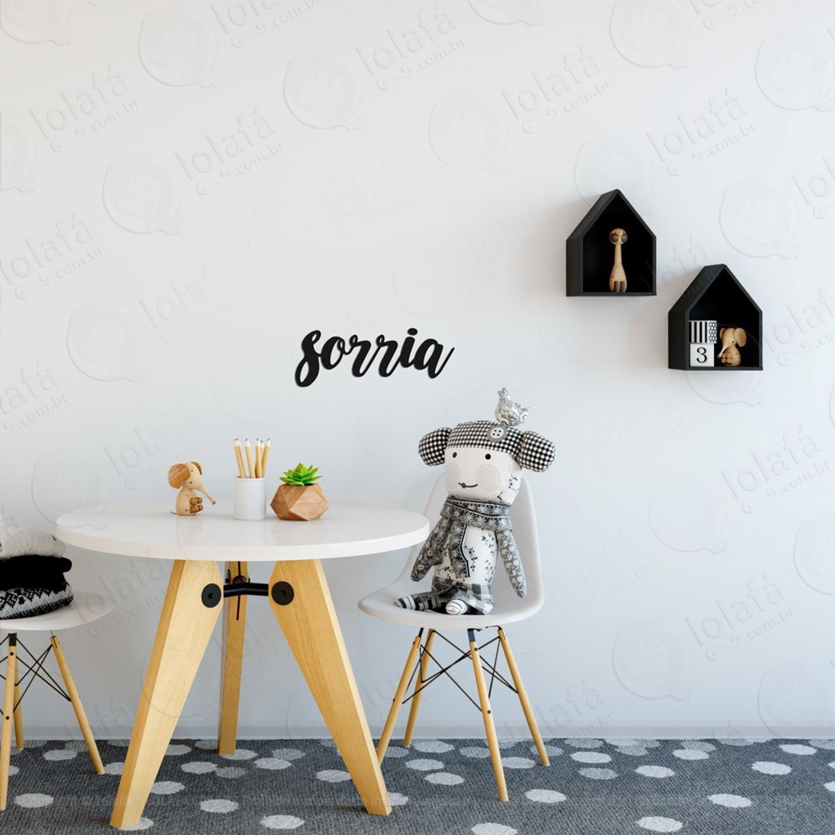 Sorria Adesivo de Parede Frase Personalizada para Sala, Quarto, Porta e Vidro Mod:278