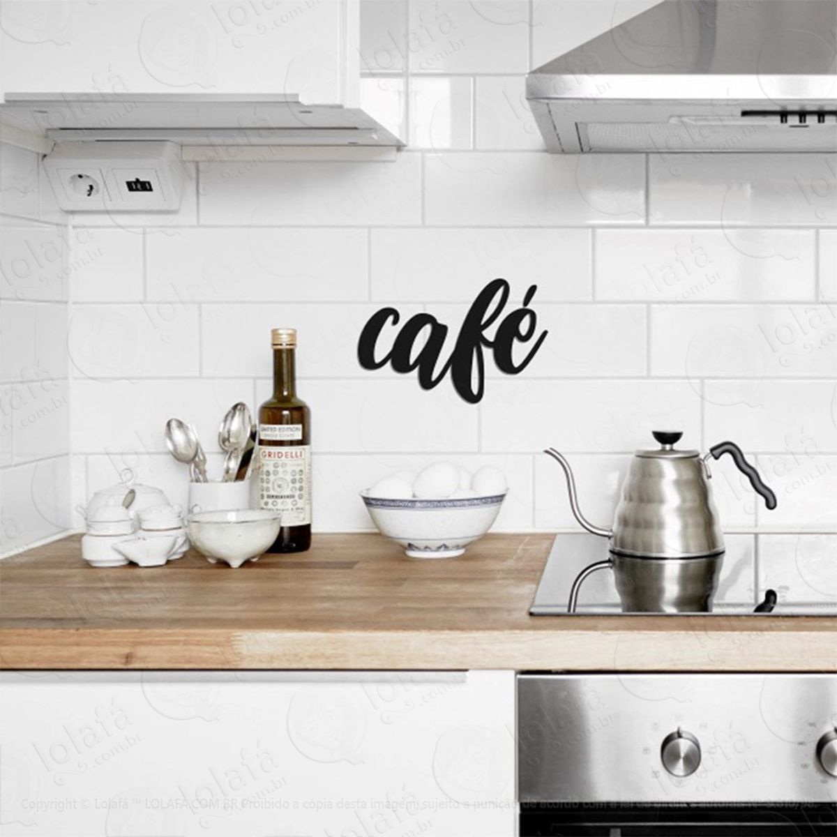 Café Adesivo de Parede Frase Personalizada para Sala, Quarto, Porta e Vidro Mod:279