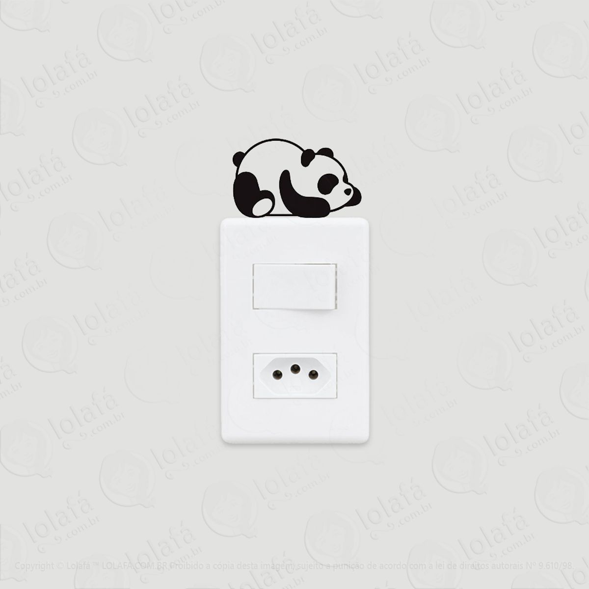 2 Adesivos De Interruptor Luz E Tomada Panda Bebe Mod:2