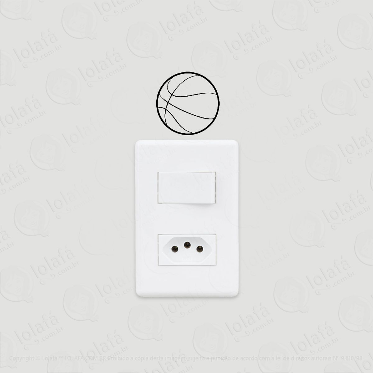 2 Adesivos De Interruptor Luz E Tomada Bola De Basquete Mod:11