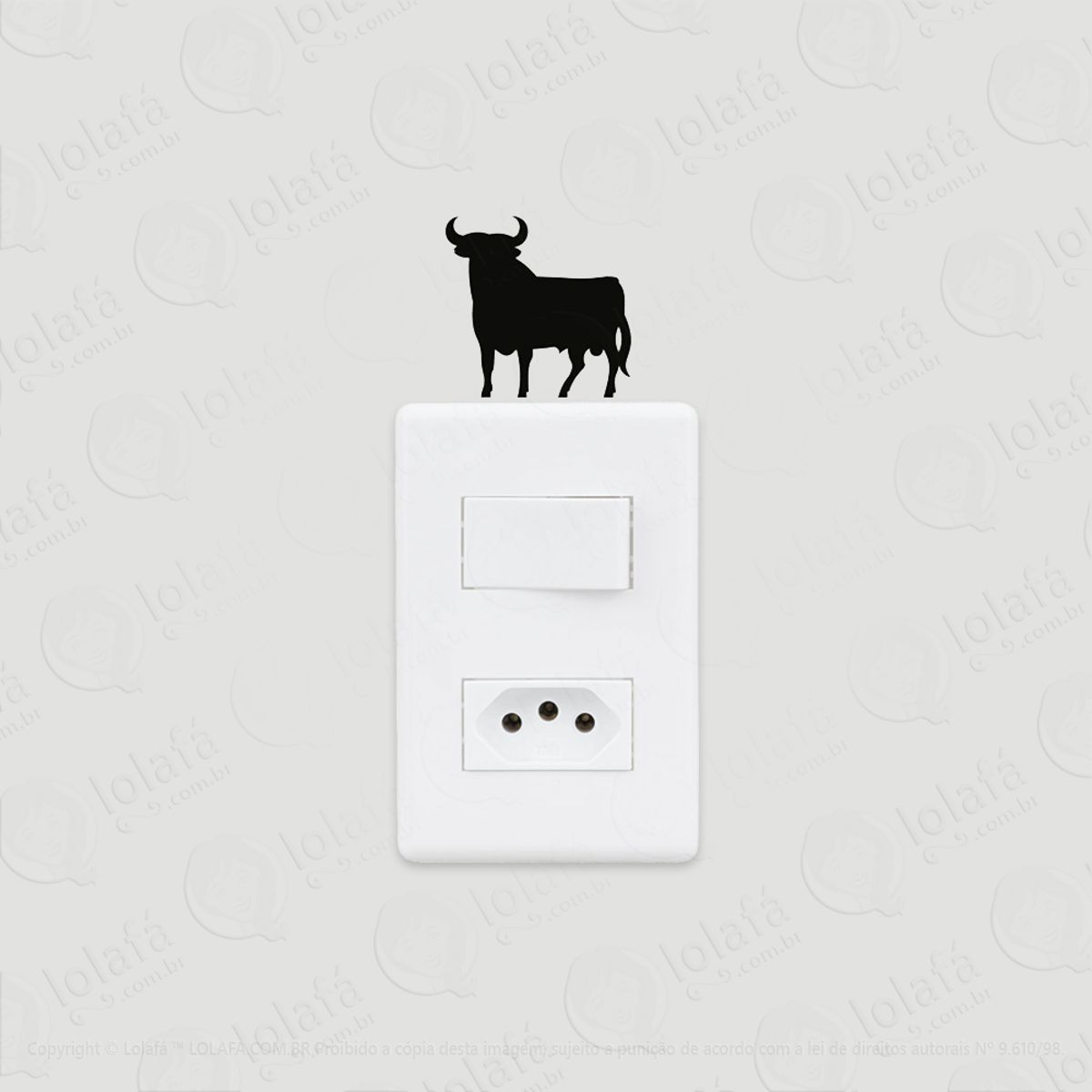 2 Adesivos De Interruptor Luz E Tomada Touro Boi Mod:12