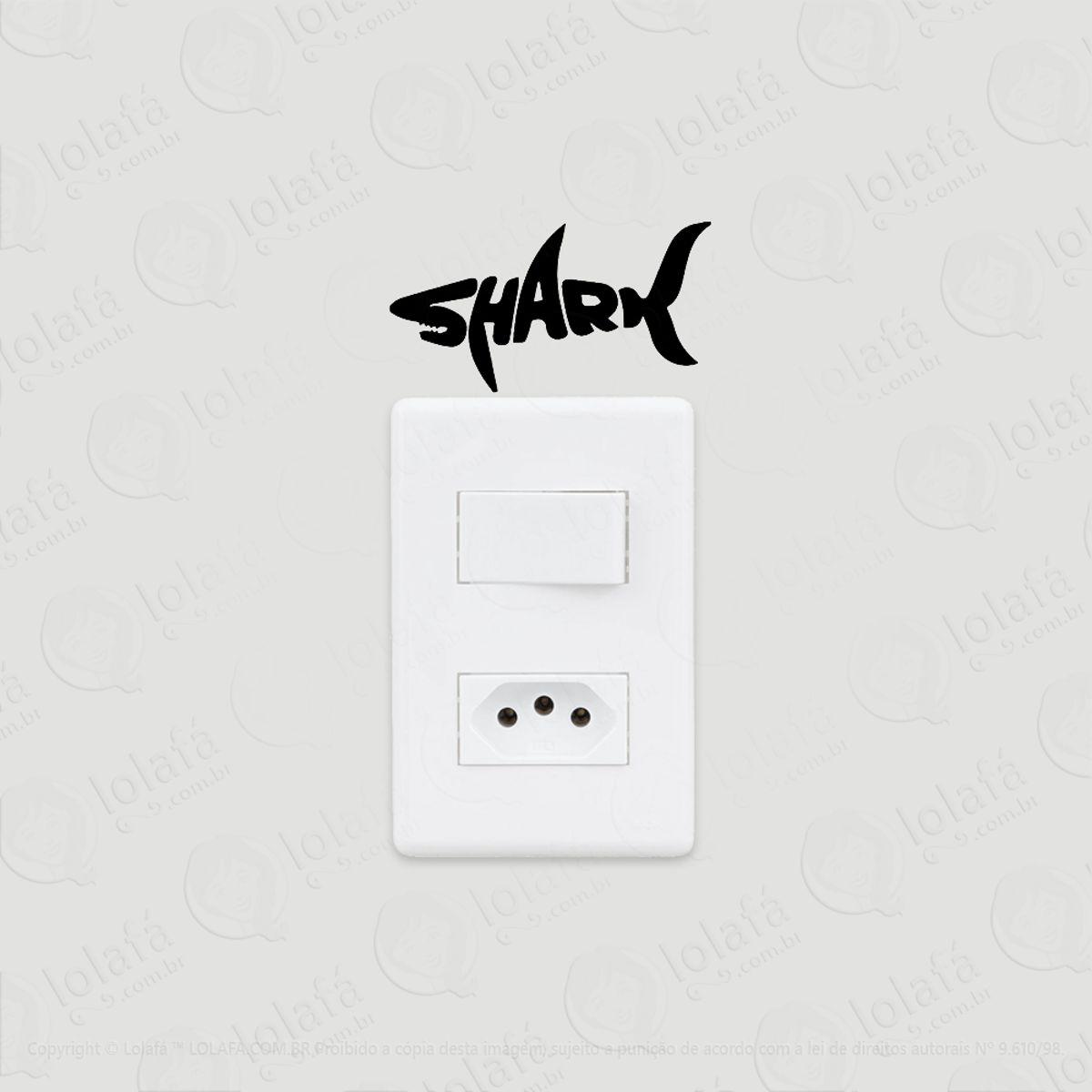 2 Adesivos De Interruptor Luz E Tomada Shark Tubarão Mod:14