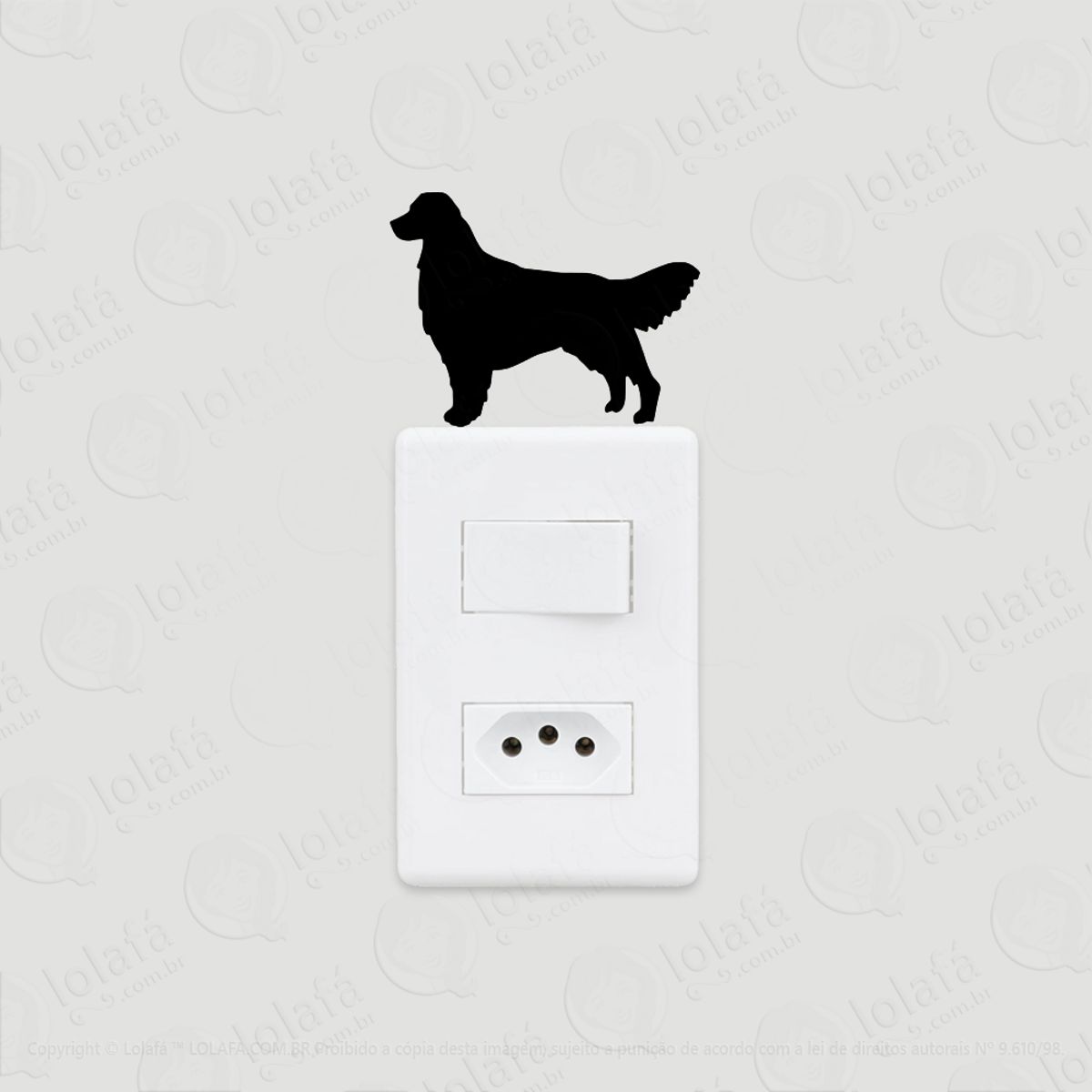 2 Adesivos De Interruptor Luz E Tomada Cachorro Golden Mod:15