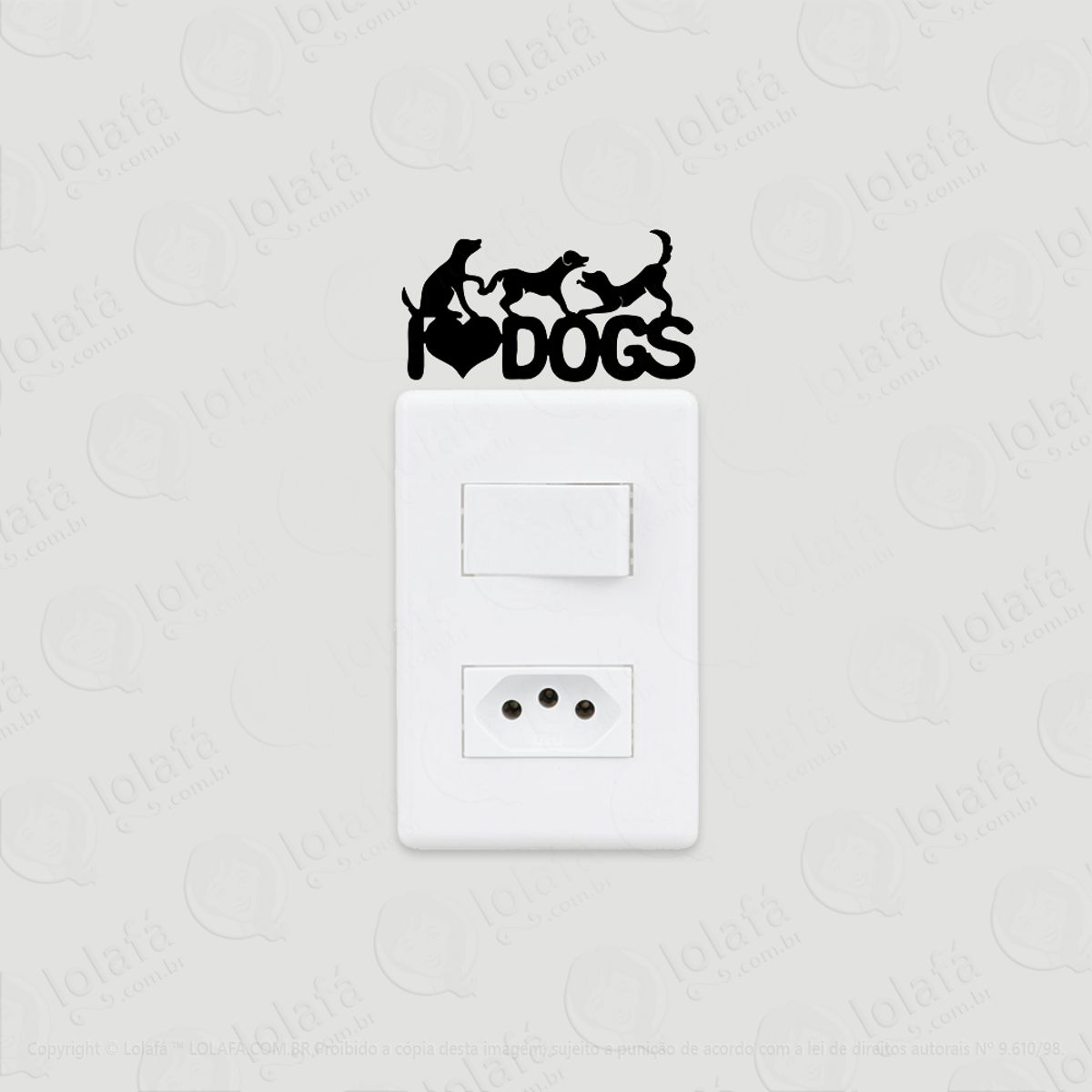 2 Adesivos De Interruptor Luz E Tomada Amor Por Cachorros Mod:16