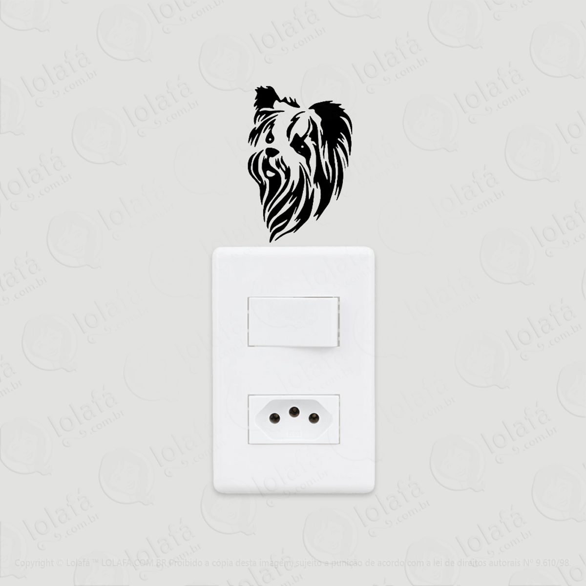2 Adesivos De Interruptor Luz E Tomada Cachorro Yorkshire Mod:18