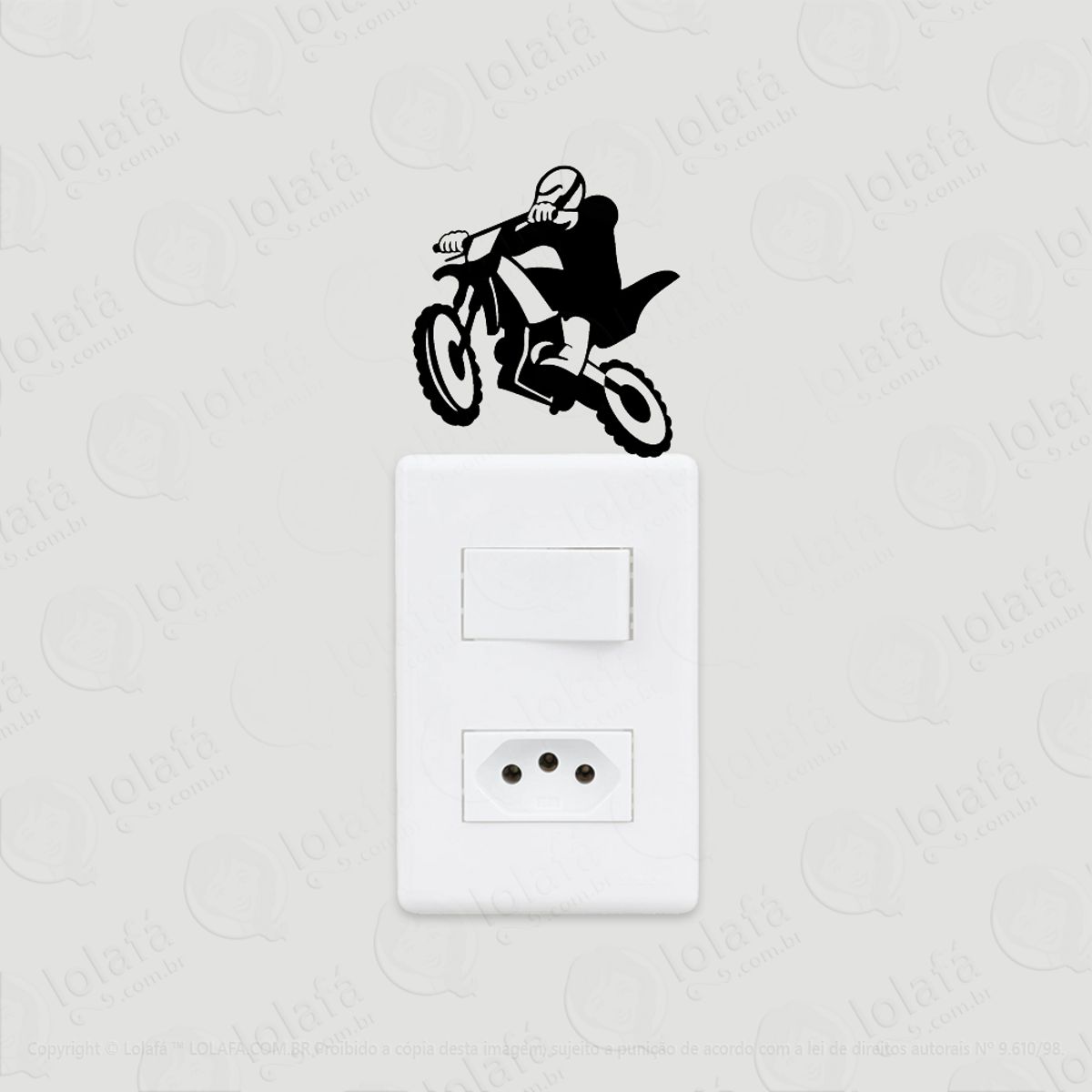 2 Adesivos De Interruptor Luz E Tomada Motocross Em Manobra Mod:19