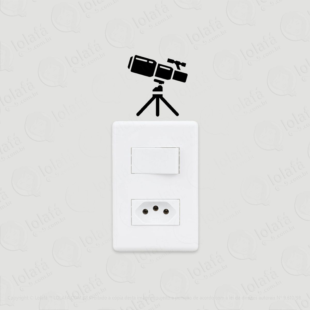 2 Adesivos De Interruptor Luz E Tomada Astronomia Telescópio Mod:25