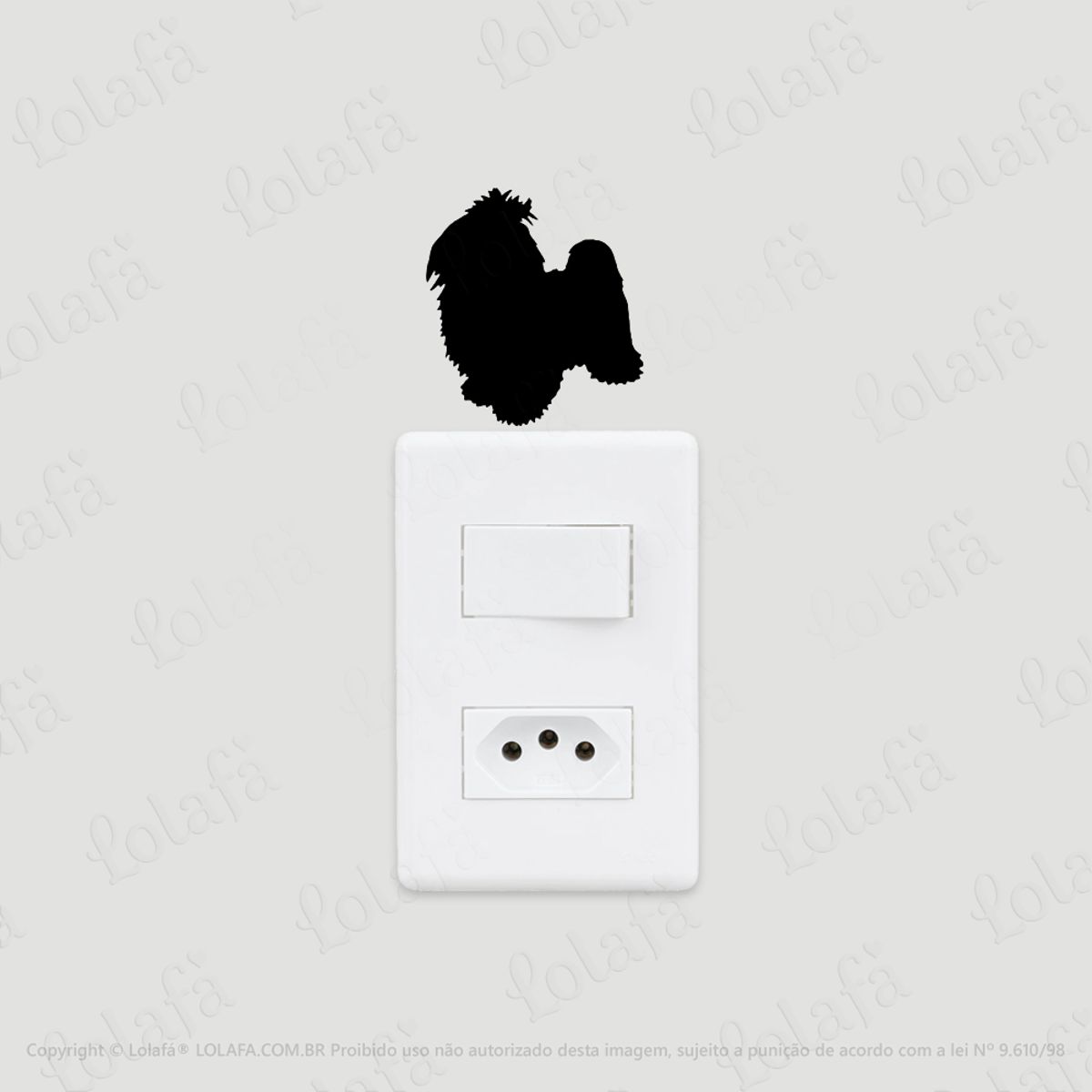 2 Adesivos De Interruptor Luz E Tomada Cachorro Shih Tzu Mod:28