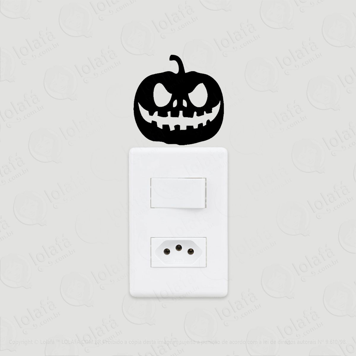 2 Adesivos De Interruptor Luz E Tomada Abóbora Jack Lanterna Mod:31