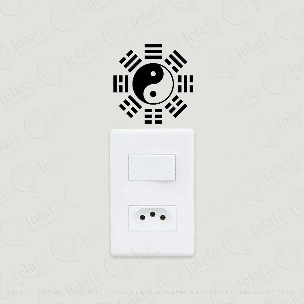 2 Adesivos De Interruptor Luz E Tomada Taoísmo Taijitu Mod:32