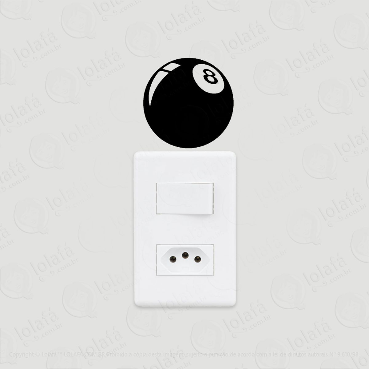 2 Adesivos De Interruptor Luz E Tomada Bola 8 Sinuca Mod:37