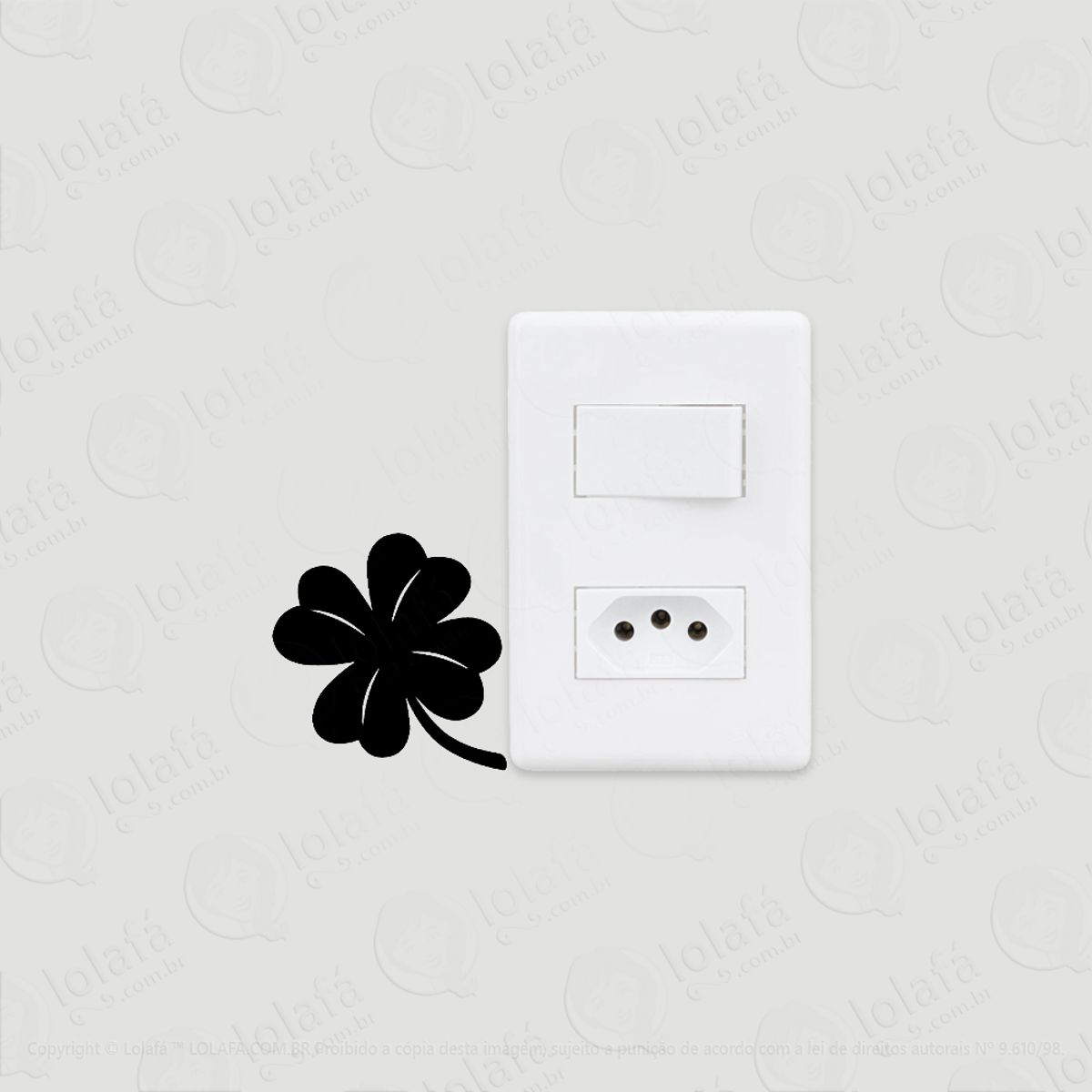2 Adesivos Interruptor Luz E Tomada Trevo Da Sorte 4 Folhas Mod:40