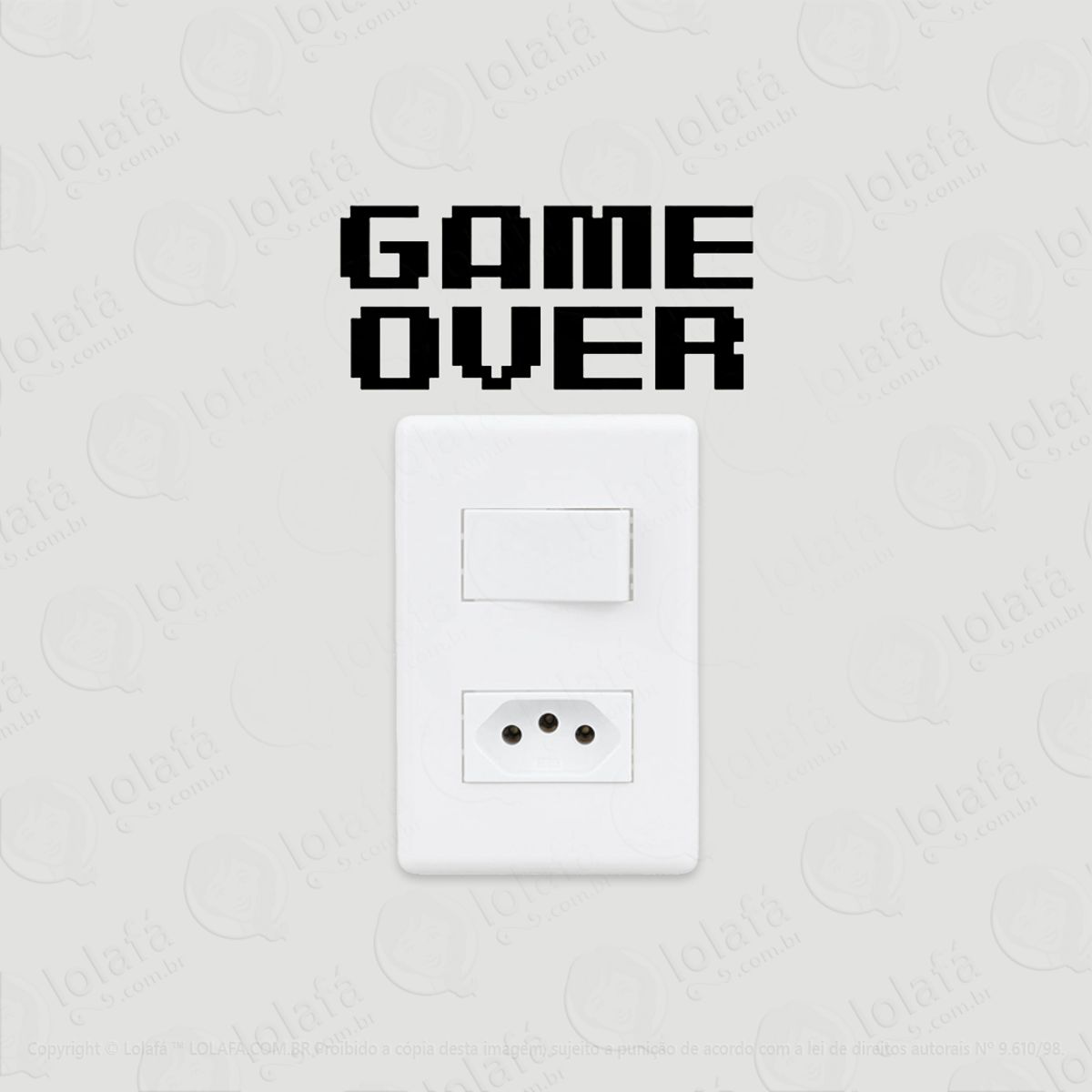 2 Adesivos De Interruptor Luz E Tomada Game Over Mod:43