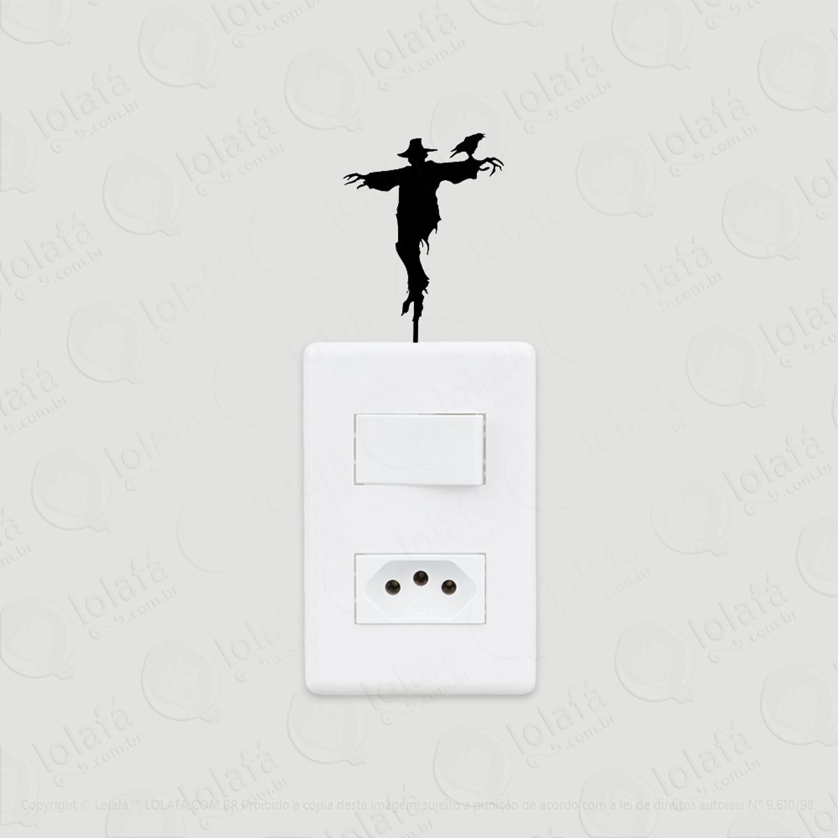 2 Adesivos De Interruptor Luz E Tomada Espantalho Assustador Mod:52