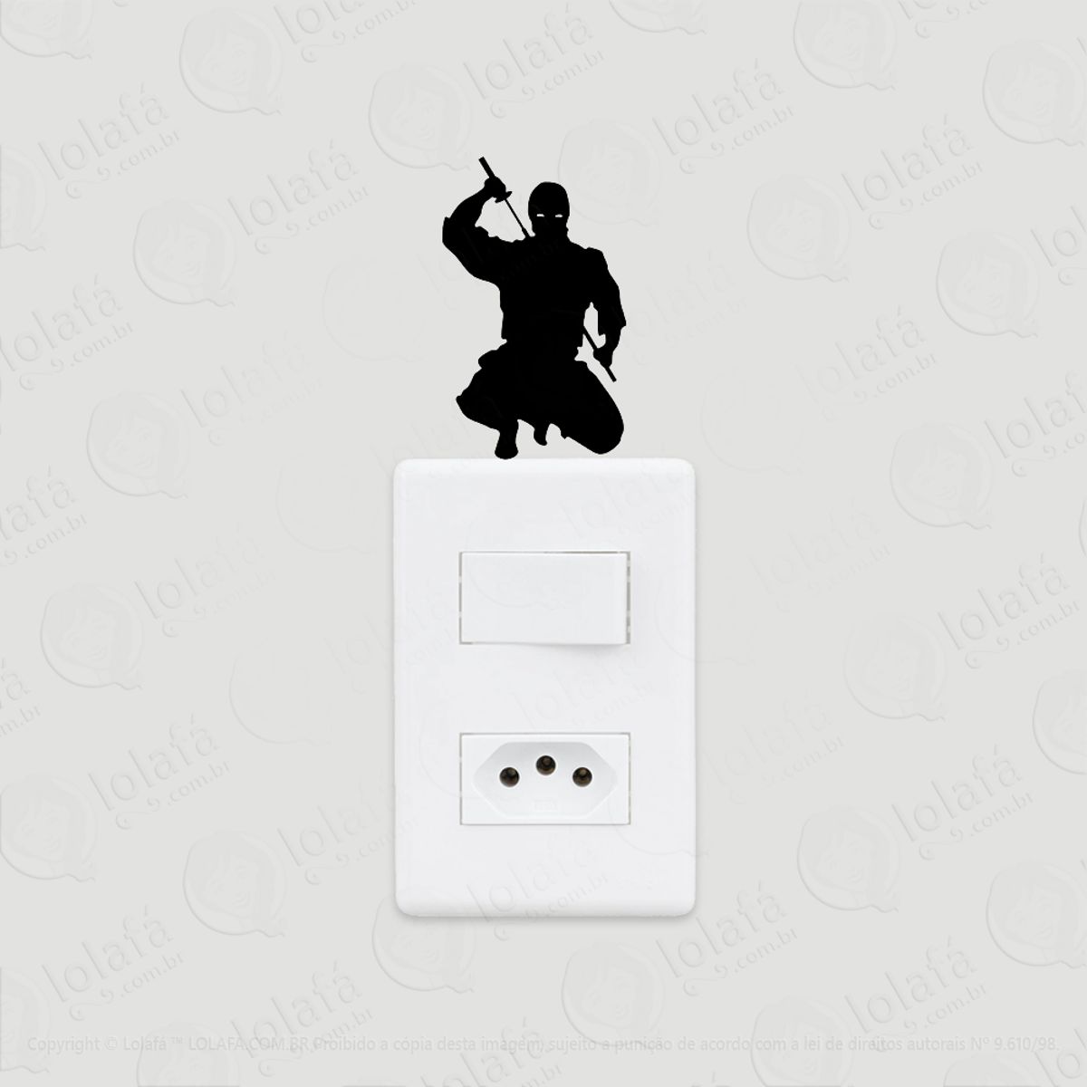 2 Adesivos De Interruptor Luz E Tomada Ninja De Espada Mod:53