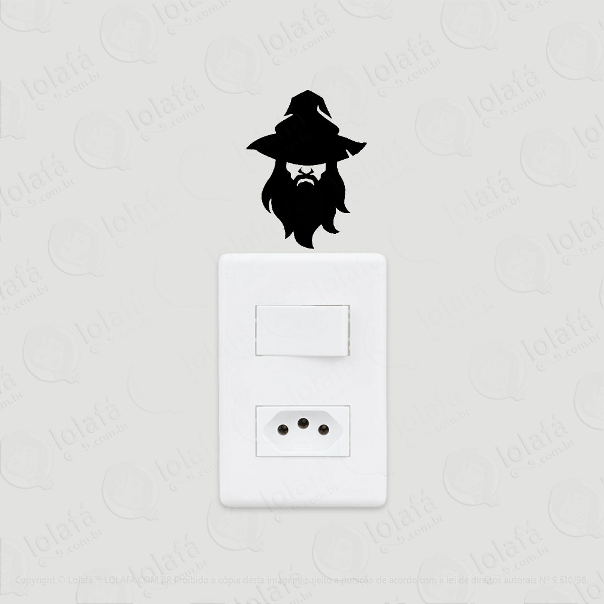 2 Adesivos De Interruptor Luz E Tomada Mago Bruxo Mod:56