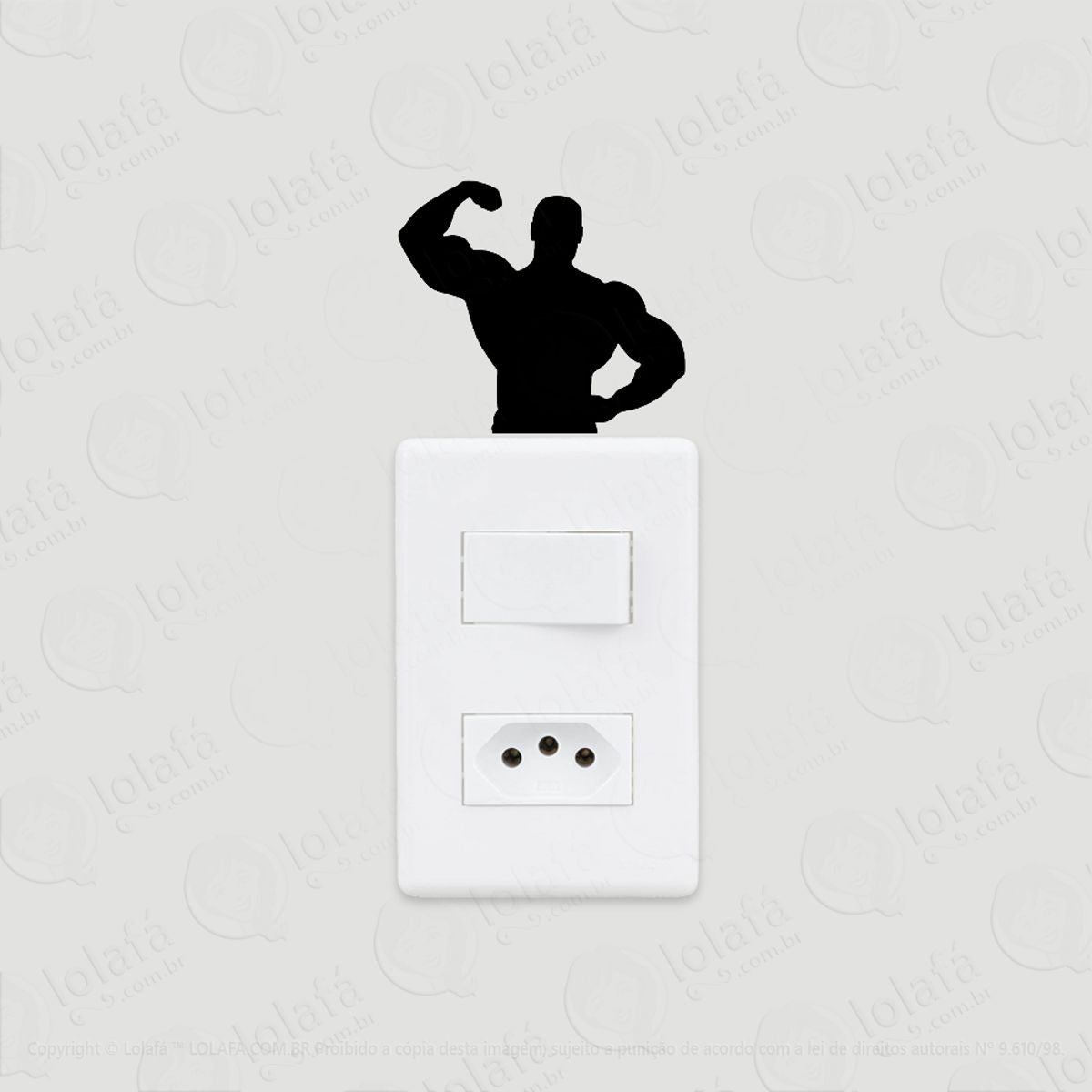 2 Adesivos De Interruptor Luz E Tomada Fisiculturismo Mod:57