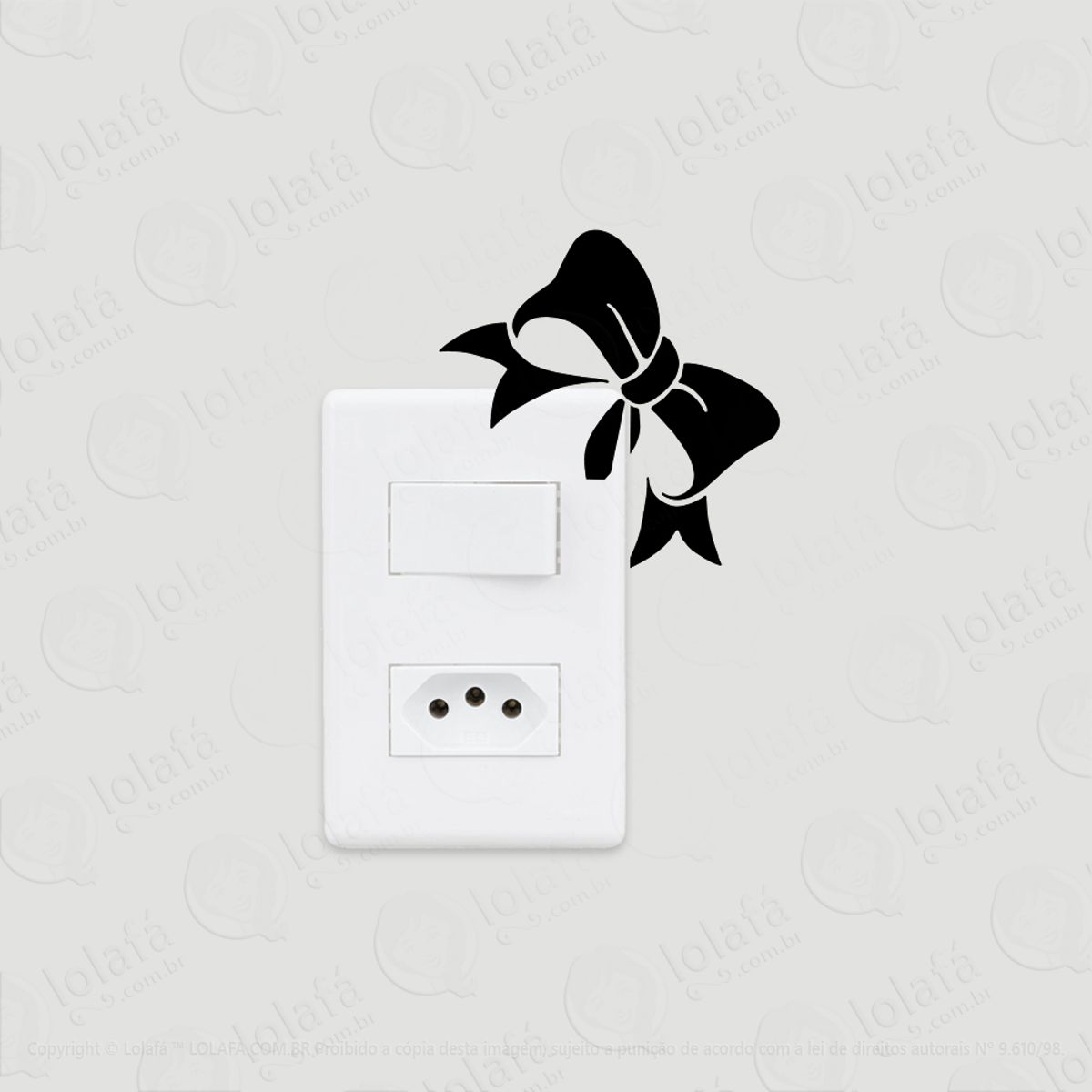 2 Adesivos De Interruptor Luz E Tomada Lacinho Feminino Mod:59