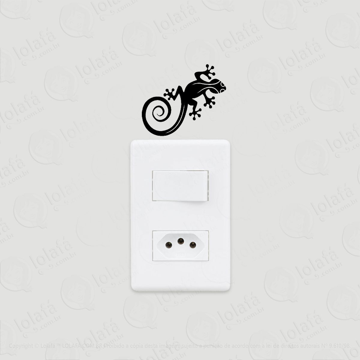 2 Adesivos De Interruptor Luz E Tomada Lagarto Salamandra Mod:64