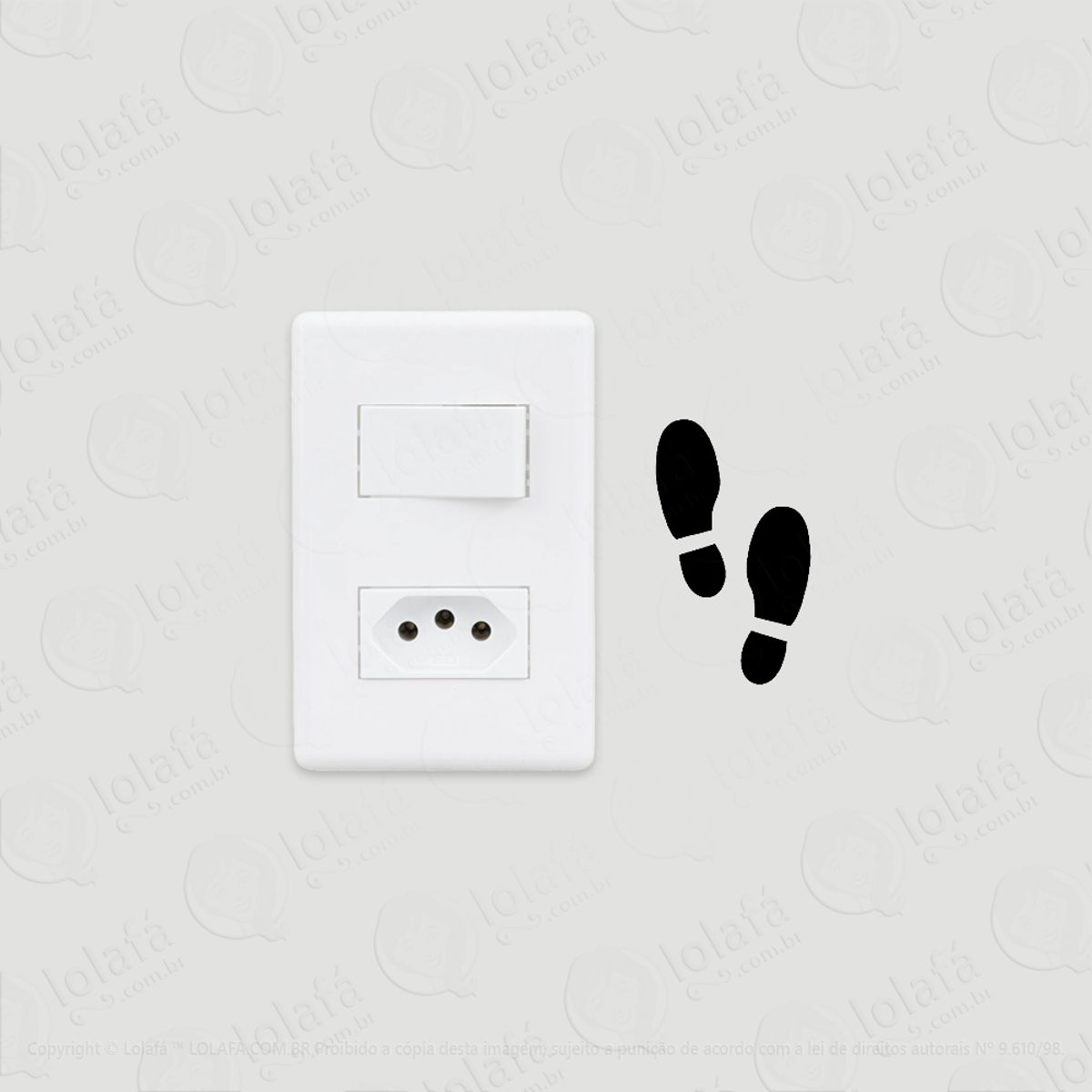 2 Adesivos De Interruptor Luz E Tomada Pegadas De Pés Mod:115